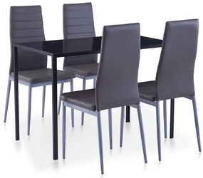 vidaXL vidalXL 5-dielna jedálenská súprava sivá