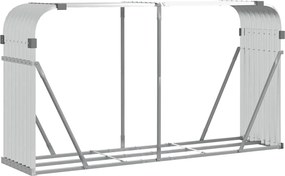 vidaXL Držiak na polená strieborný 180x45x100 cm pozinkovaná oceľ