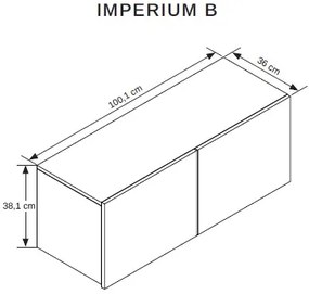 Obývacia zostava Imperium 1 - biela / čierny lesk