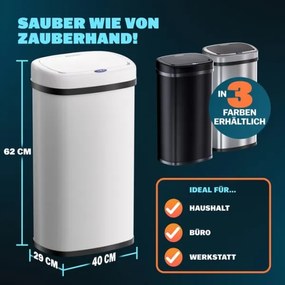 Bezdotykový Jumbo koš 50l biela