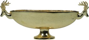 Zlatá oválna misa so jeleňom Deer champagne gold – 68*29*15 cm