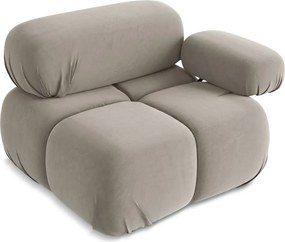 Béžový zamatový modul pohovky (pravý roh) Lokua – Makamii