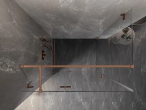 Mexen Lunar T, sklápací sprchový kút ľavý 135 x 90 cm, 8mm číre sklo, profil medená matná, 834T-135-090-65-00-L