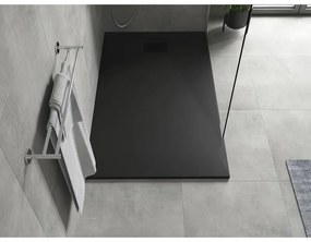 Mexen Hugo, obdĺžniková sprchová vanička SMC 140 x 90 cm, čierna, čierna krytka, 42709014-B