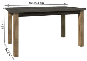Kondela Jedálenský stôl, rozkladací, MONTANA STW, dub lefkas tmavý/smooth sivý