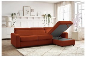 Rozkladacia rohová pohovka v tehlovej farbe (variabilná) Monaco – Bobochic Paris