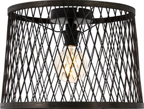 Rustikálne stropné svietidlo čierne ratanové 40 cm IP44 - Calamus