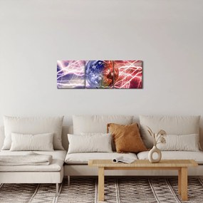 Obraz - Zemeguľa pod prúdom (s hodinami) (90x30 cm)