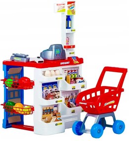 MULTISTORE Veľký obchod s pokladňou Supermarketový stánok pre deti s pokladňou, váhou a skenerom