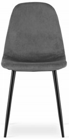 AKCIA Sametová sivá stolička COMO s čiernymi nohami II. trieda