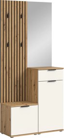 Predsieňová stena Simple, dub artisan/biela