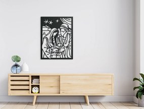 drevko Drevený obraz Svätá rodina Rozmer obrazu: 43 x 32,5 cm, Farba dekorácie: Čierna