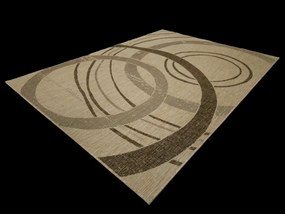 Koberec Eqos 0003 béžový – obdĺžnikový s geometrickým vzorom Rozmer: 140x190 cm
