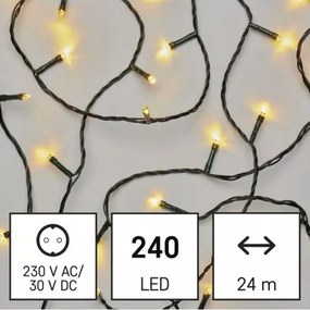 LED Vianočná vonkajšia reťaz 240xLED/8 módov 29m IP44 teplá biela