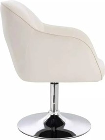 LuxuryForm DESIGN Stolička AVOLA VELUR na striebornom tanieri - biela