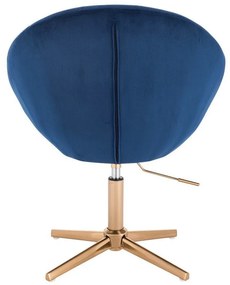 LuxuryForm DESIGN Kreslo VERA VELUR na zlatom kríži - modré