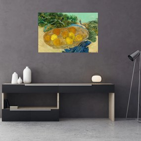 Obraz - Vincent van Gogh, Still Life of  Oranges and Lemons with  Blue Gloves, reprodukcia (90x60 cm)