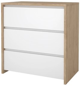Biela/v prírodnej farbe komoda v dekore duba 80x84x48 cm Next – Tvilum