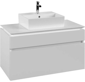 VILLEROY &amp; BOCH Legato závesná skrinka pod umývadlo na dosku (umývadlo v strede), 2 zásuvky, 1000 x 500 x 550 mm, White Matt, B60400MS