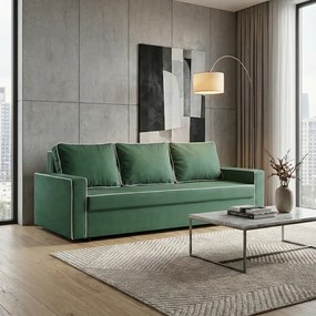 Trojmiestna pohovka s funkciou spania MIMI Zelená/biela