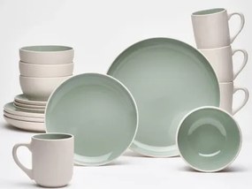 Jedálenský servis (16 dielov) London, zelená/béžová%