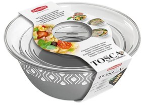 STEFANPLAST Plastová miska Tosca, biely/sivý set 3ks s vekom