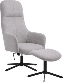 Svetlosivé otočné relaxačné kreslo Manning – Unique Furniture