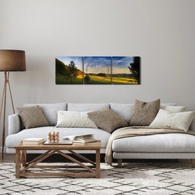 Obraz - Horská lúka (s hodinami) (90x30 cm)