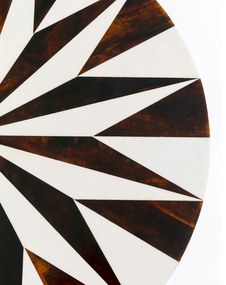 Domero príručný stolík hnedo-biely Ø40 cm
