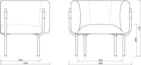 Sivé vlnené kreslo Ubi – noo.ma