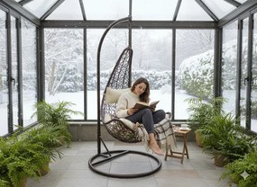 Závesné kreslo ELEGANT tmavohnedé / krémové FAT1136