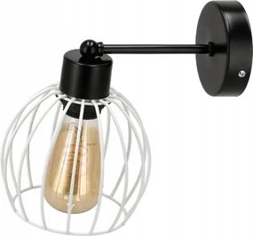 LED nástenná lampa - 1xe27 - biela drôtená guľa