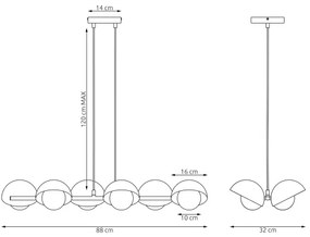 Luster na lankách BOOM 6xG9/8W/230V béžový