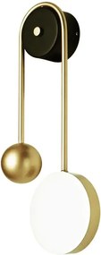 Toolight Toolight, LED nástenné svietidlo 50cm 5W 4000K 500lm APP1474-CW, zlatá lesklá-čierna matná, OSW-03604