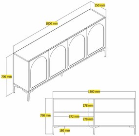 Skrinka Lyon Cream and Black