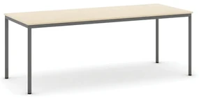 Stôl jedálenský, 2000 x 800 mm, tmavo sivá podnož, breza