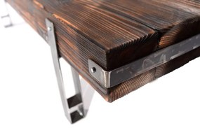 CHYRKA® Lavička z masívneho dreva Brody+ Loft Vintage Bar Priemyselný dizajn Ručne vyrábaný drevený kov