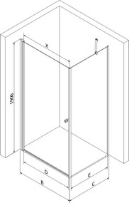 Mexen Pretoria sprchovací kút 100 x 100 cm, priehľadný, chróm + plochá sprchová vanička-852-100-100-01-00-4010