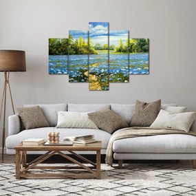 Obraz - Cestička v poli, olejomaľba (150x105 cm)