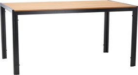 Garden Line OCELOVÝ ZÁHRADNÝ STÔL S POLYWOODOVOU DOSKOU 150 x 90 x 73 CM ČIERNY