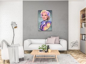 Gario Diamantové maľovanie Marilyn Monroe s motýľom Rozmery: 80 x 120 cm, Rámovanie: Iba zrolované plátno, Diamanty: Okrúhle