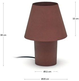 Stolová lampa v terakotovej farbe s kovovým tienidlom (výška 30 cm) Canapost – Kave Home