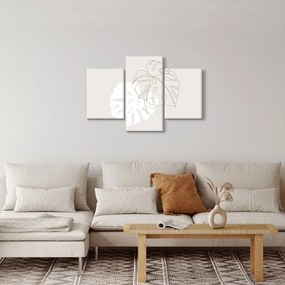 Obraz - Line art monstera N⁰2 (90x60 cm)
