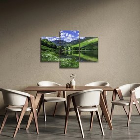 Obraz - Krajina s jazerom (90x60 cm)