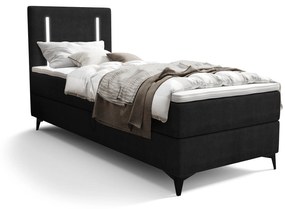 Jednolôžková posteľ 90 cm Ortega Bonell (čierna) (s roštom, bez úl. priestoru) (s LED osvetlením). Vlastná spoľahlivá doprava až k Vám domov. 1082590