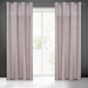 Moderný záves v púdrovej farbe so zavesením na kruhy 140 x 250 cm