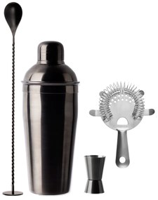 Barmanský set 4 ks PVD čierny – Basic Bar - 593783