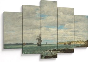 Obraz - Eugène Boudin, Coast of Brittany, reprodukcia (150x105 cm)
