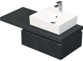 Skrinka do kúpeľne s umývadlom Intedoor DESK 3D čierna matná 120,5 x 44,4 x 50,2 cm DE 54 3D 120 P STORM 1Z U129