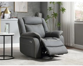 Autronic BONTEC Polohovacie kreslo, elektrické zabudované ovládanie, šedá, ekokoža, TV-4119 GREY Farba: Béžová
